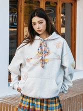 Oversized Crayon Floral Print Hoodie - COPPING THREADS - Harsh and Cruel